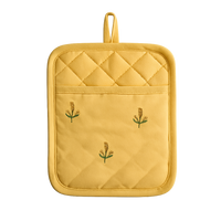 Yellow Embroidered Pot Holder