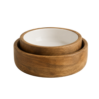 Hayes Wood + White Nesting Bowls (Set of 2)