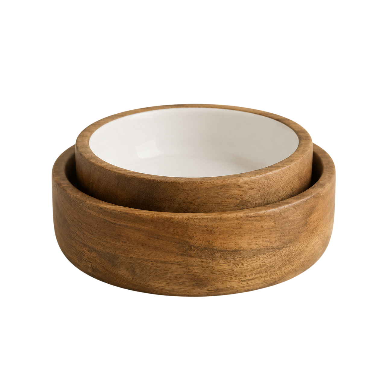 Hayes Wood + White Nesting Bowls (Set of 2)