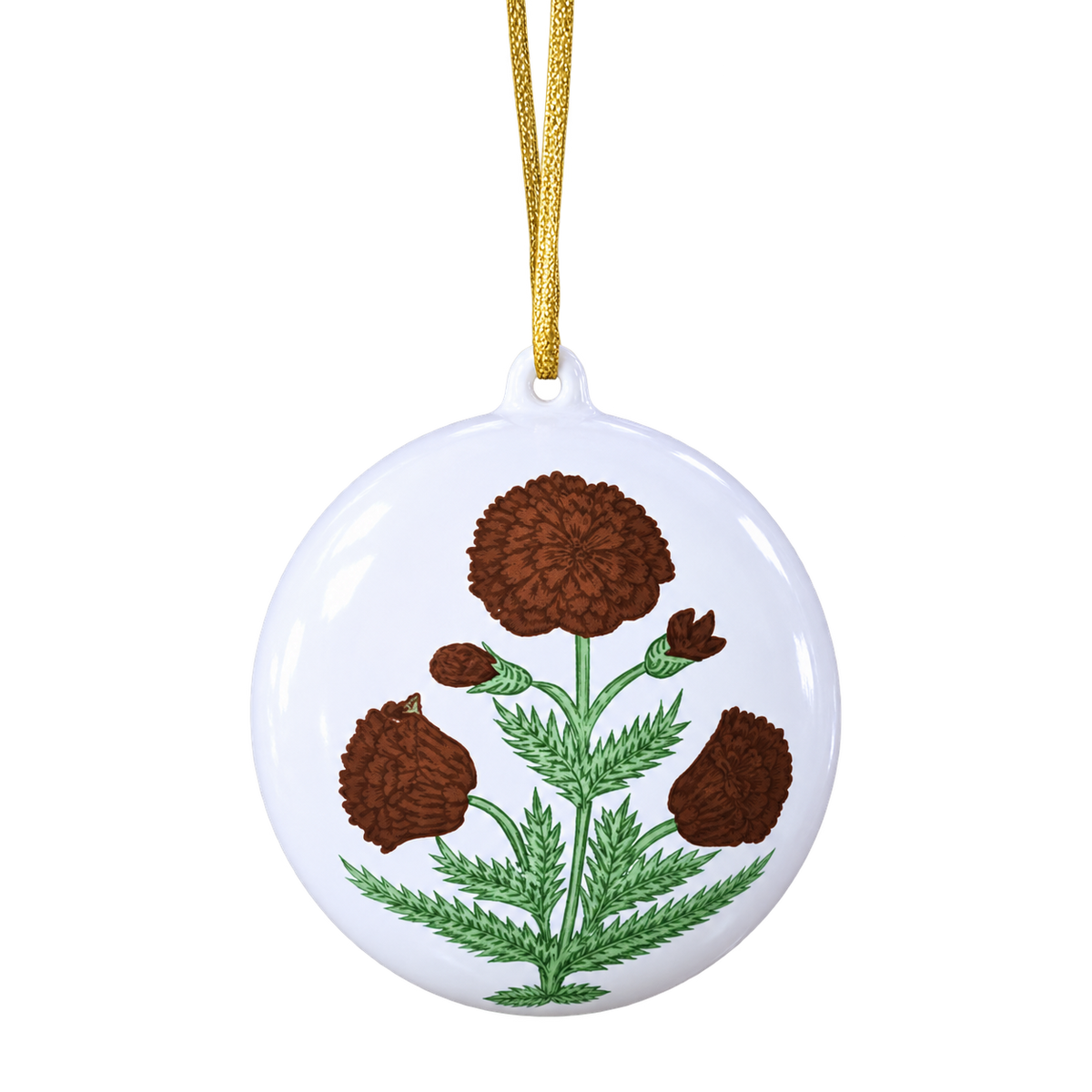 Chocolate Poppy Christmas Ornament - Set of 3