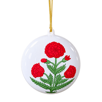 Poppy Red Christmas Ornament - Set of 3