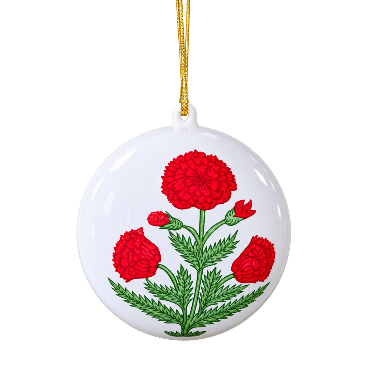 Poppy Red Christmas Ornament - Set of 3