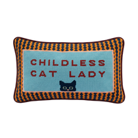 Childless Cat Lady Needlepoint Pillow