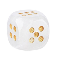 Dice - 15mm Natural Jade Laser Engraved Cube Dice with Rounded Edges Semi-Precious Stone (Set of 2)