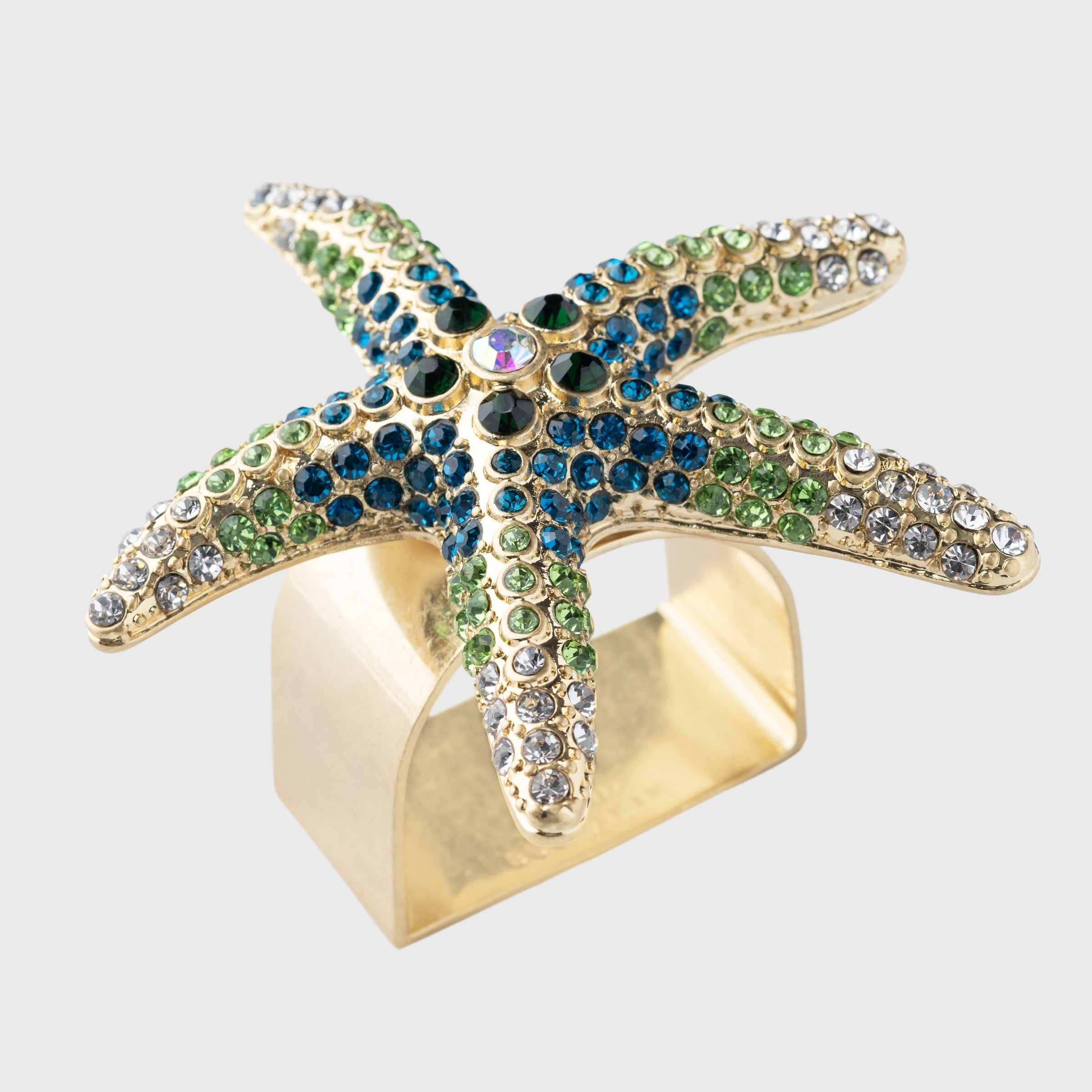 Sparkling Starfish Napkin Rings - Green (Set of 4)
