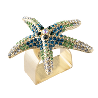 Sparkling Starfish Napkin Rings - Green (Set of 4)