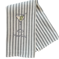 Embroidered Kitchen Towel (Cocktail Collection) - Martini