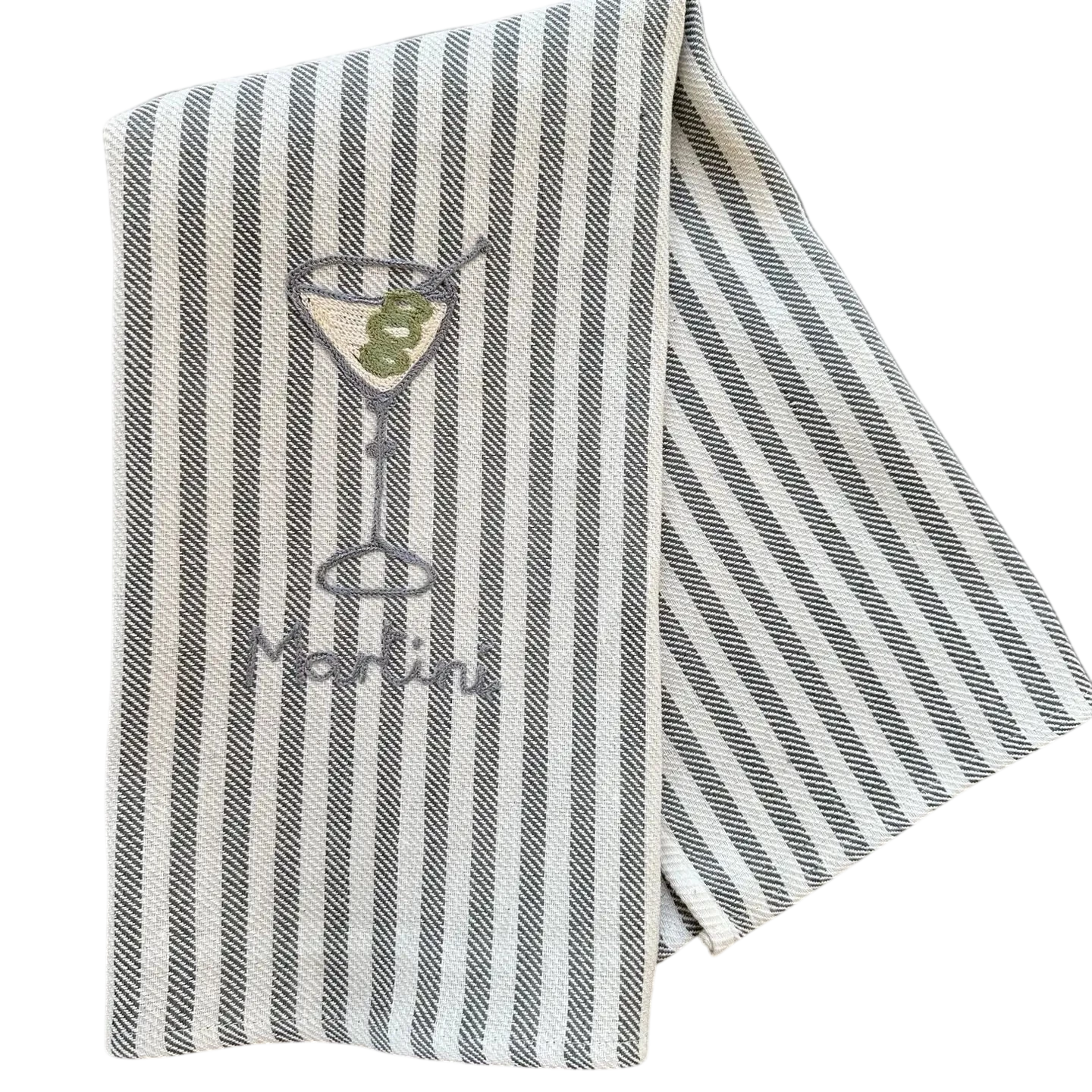 Embroidered Kitchen Towel (Cocktail Collection) - Martini