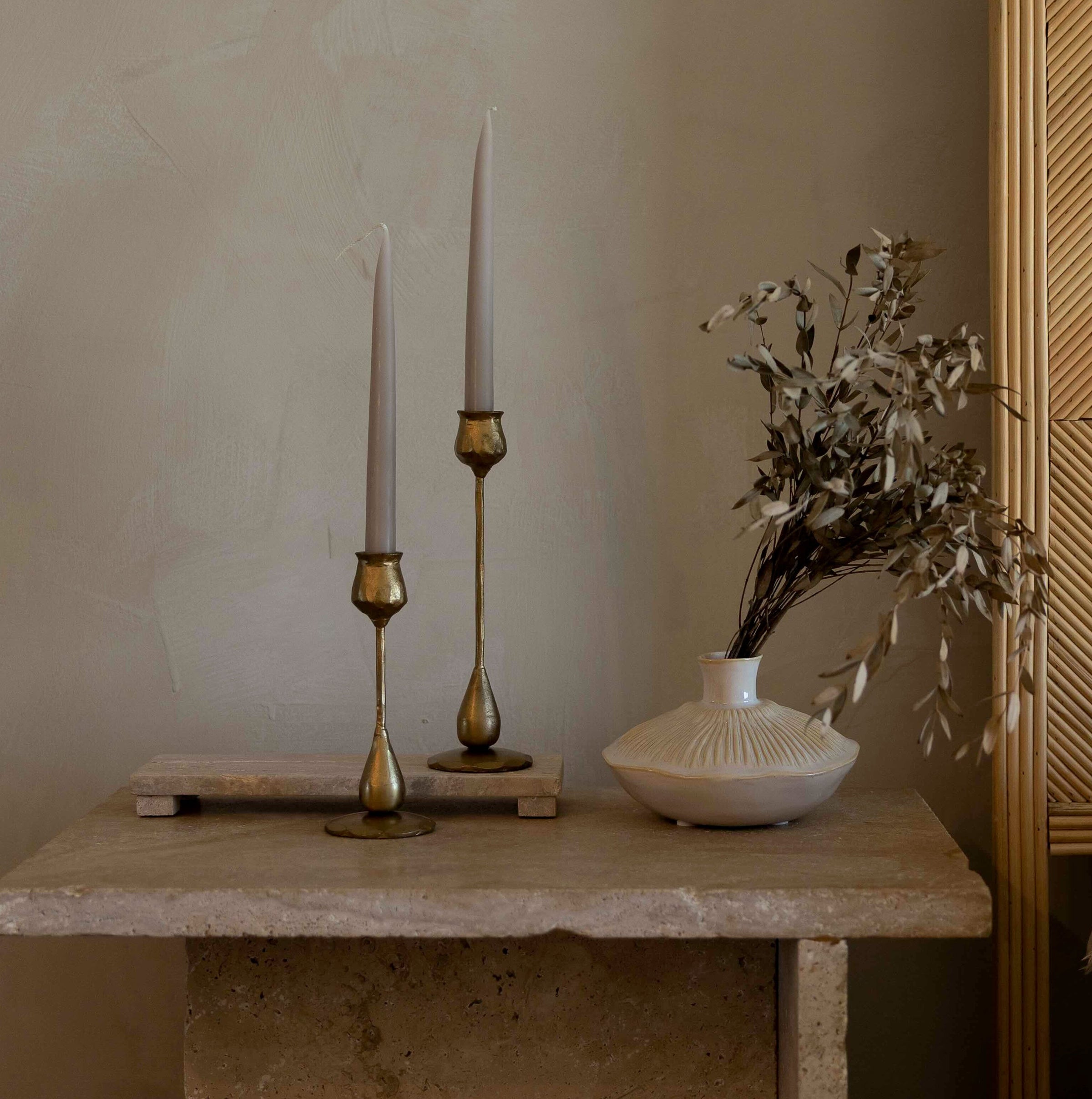 Cojio Footed Travertine Tray