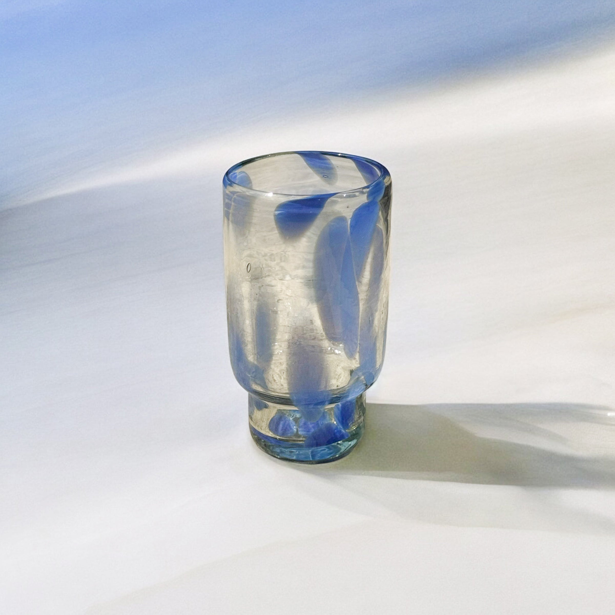 Frida Tall Stackable Glass Blue & Clear (Set of 4) by MESO
