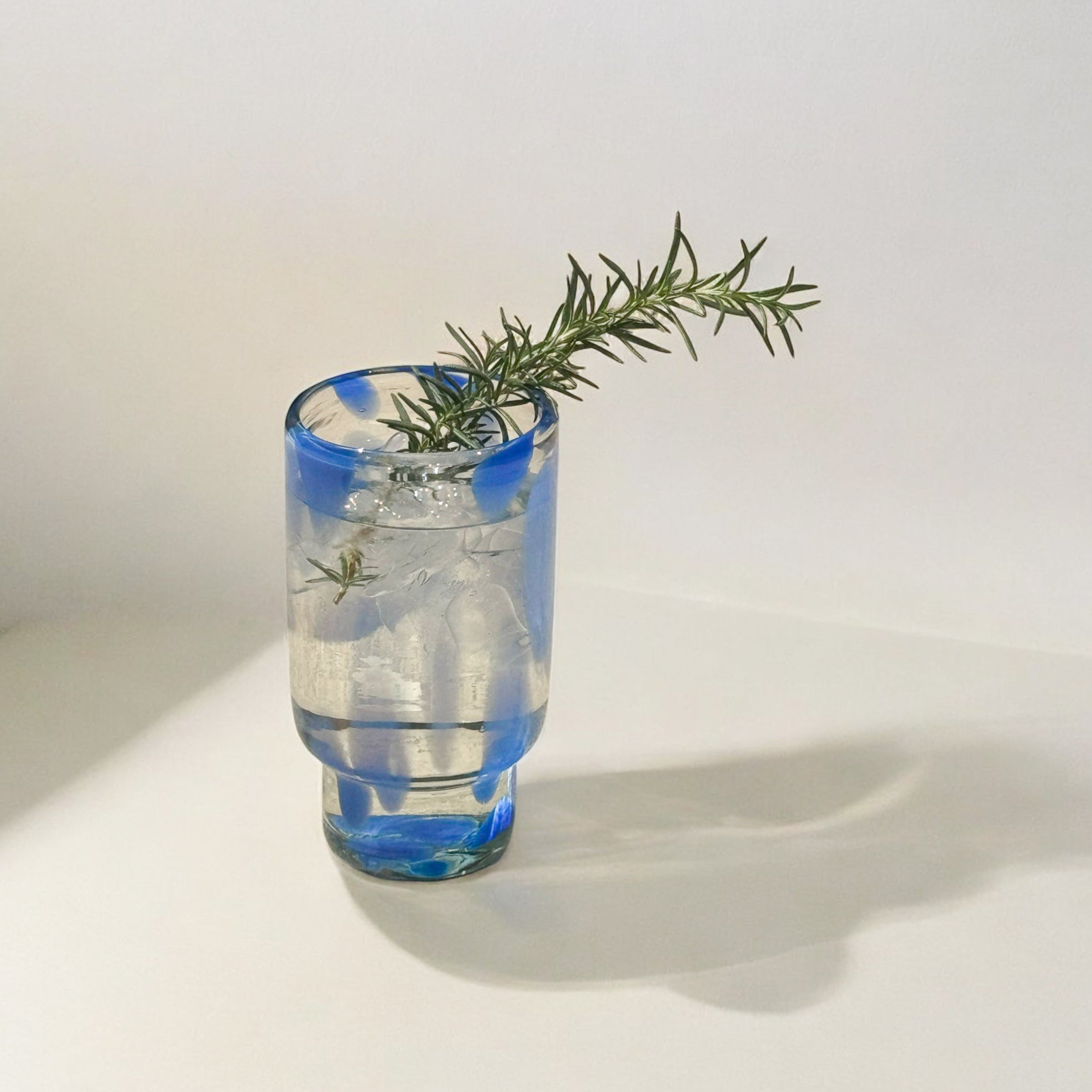 Frida Tall Stackable Glass Blue & Clear (Set of 4) by MESO