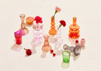 Retro Glass Candle Stick Holder | Lacquered Metal | 2.5 in (Set of 2)
