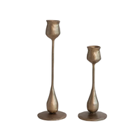 Cora Brass Taper Candle Holders, Set of 2