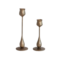 Cora Brass Taper Candle Holders, Set of 2