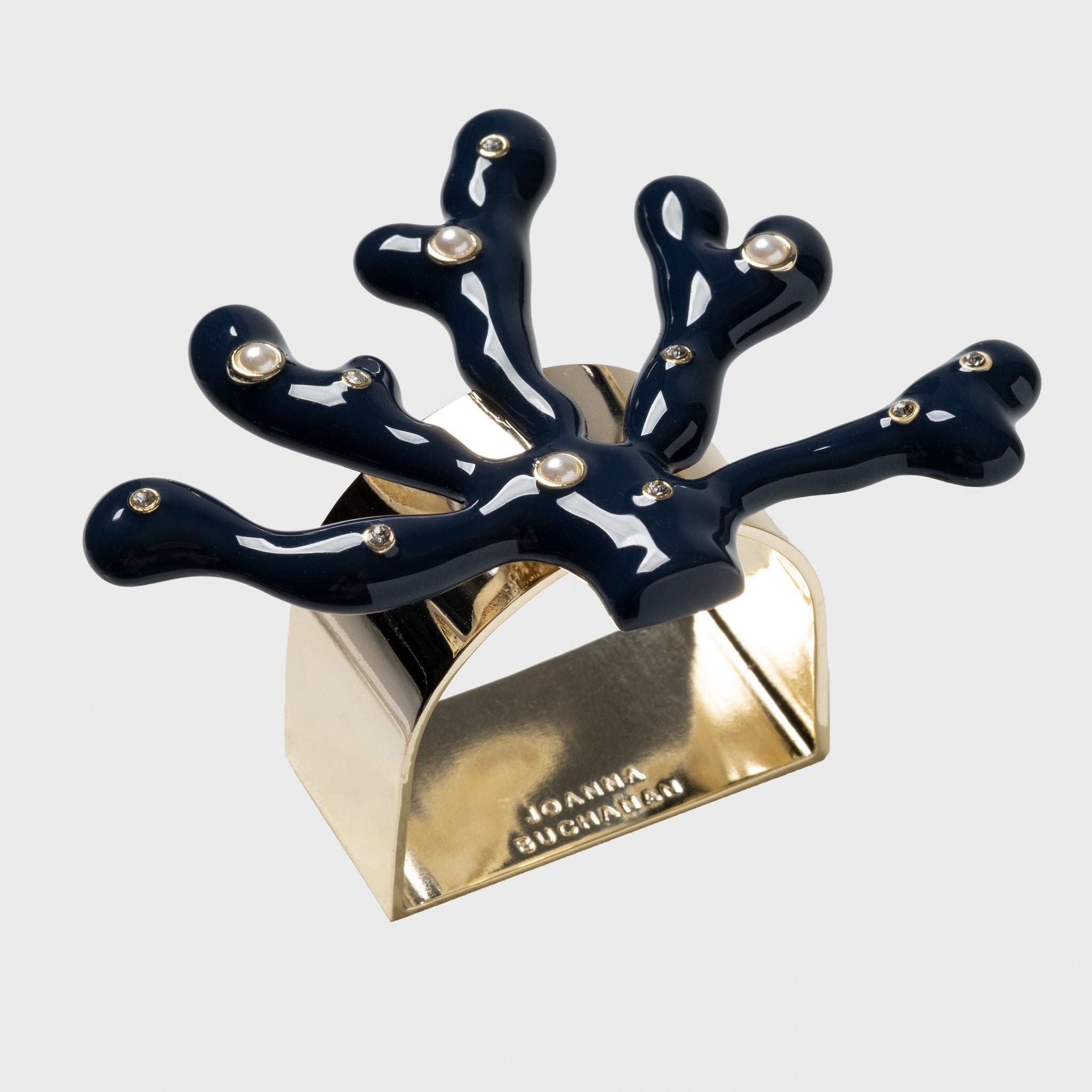 Coral Napkin Rings - Navy (Set of 4)