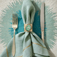 Crystal Quartz Napkin Rings - Seafoam (Set of 2)
