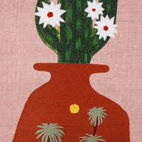 Hand Embroidered Still Life Pillow Cover 20" x 20"