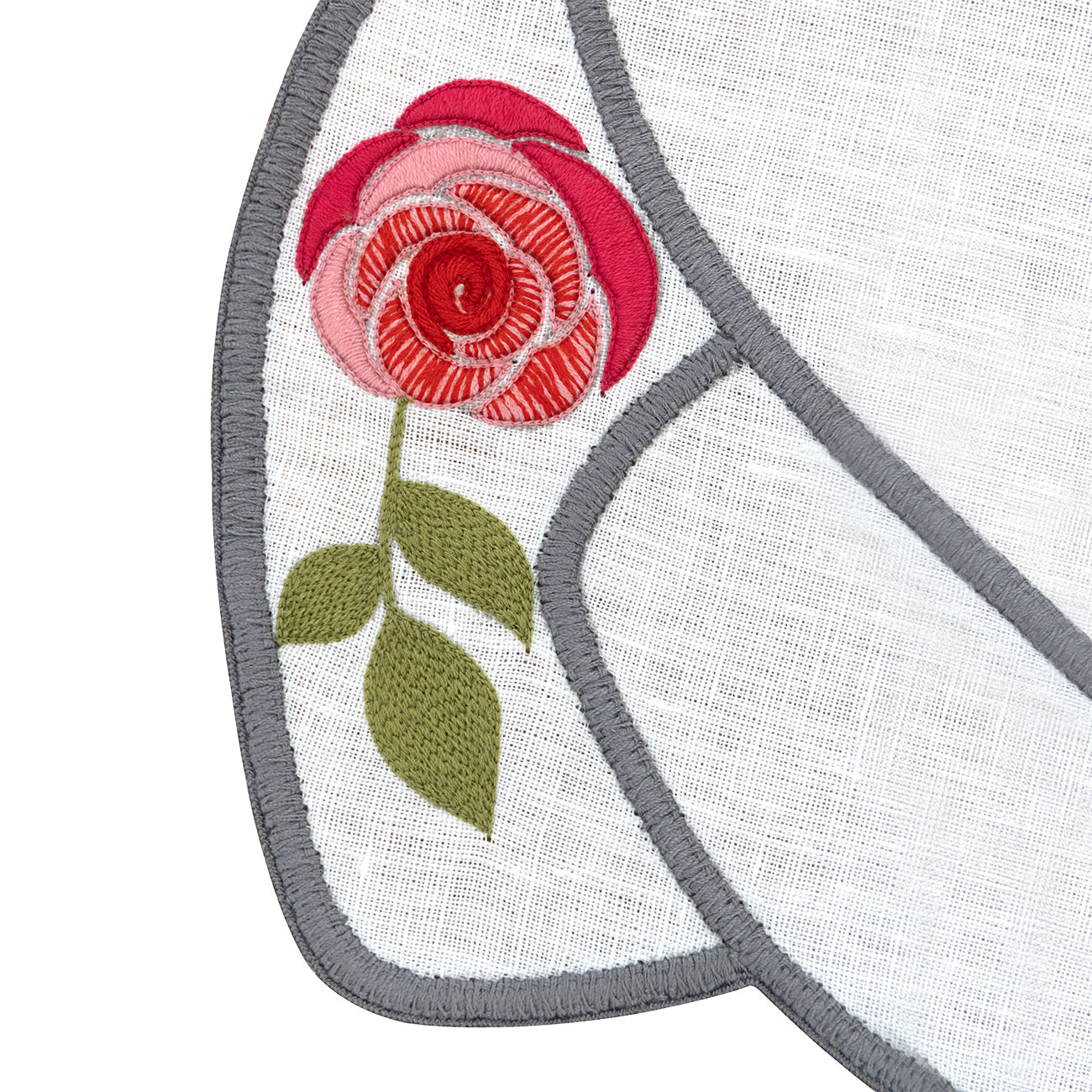 Hand Embroidered Heirloom Petals Placemats 16" round (Set of 4)
