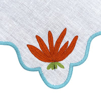 Hand Embroidered Heirloom Petals Placemats 16" round (Set of 4)