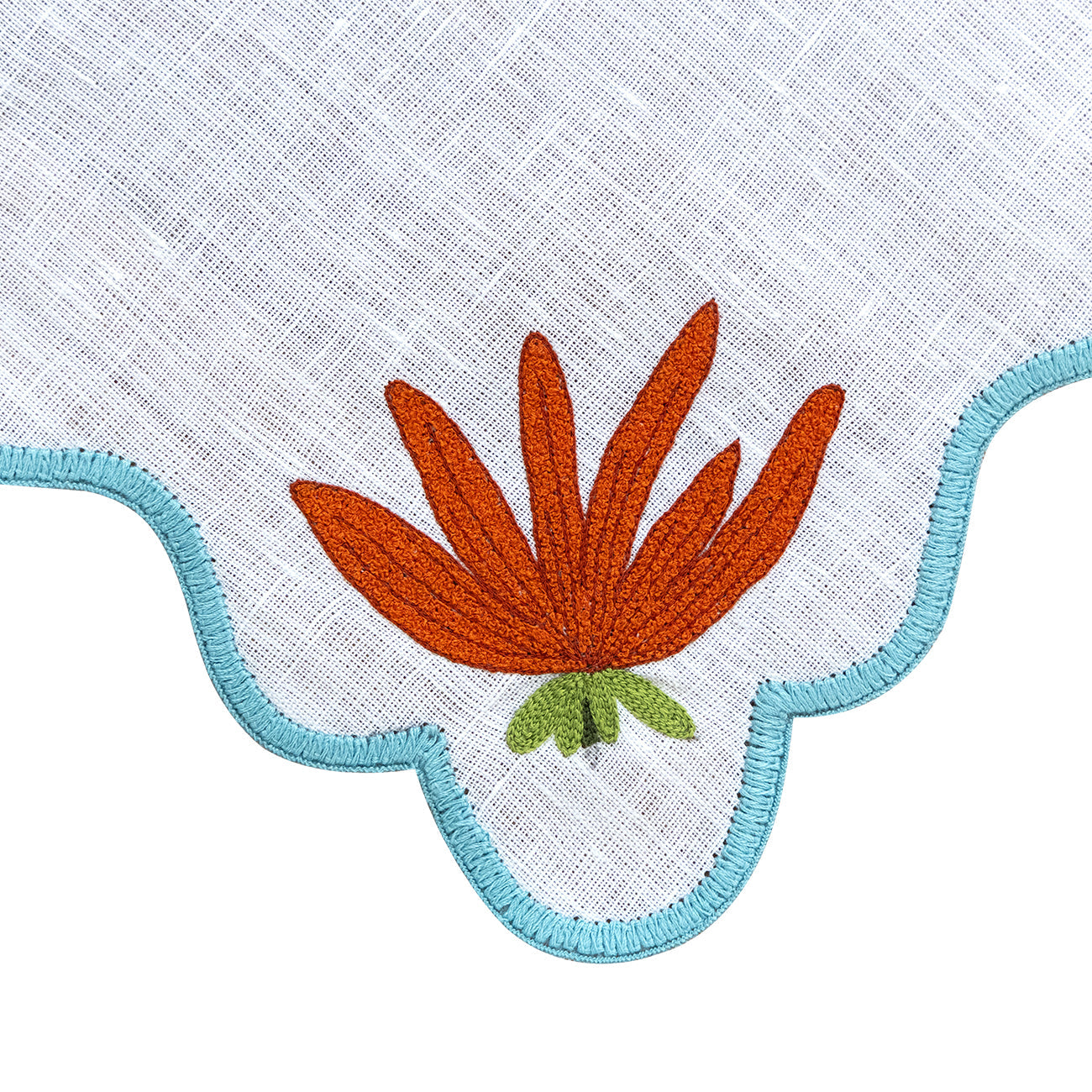 Hand Embroidered Heirloom Petals Placemats 16" round (Set of 4)