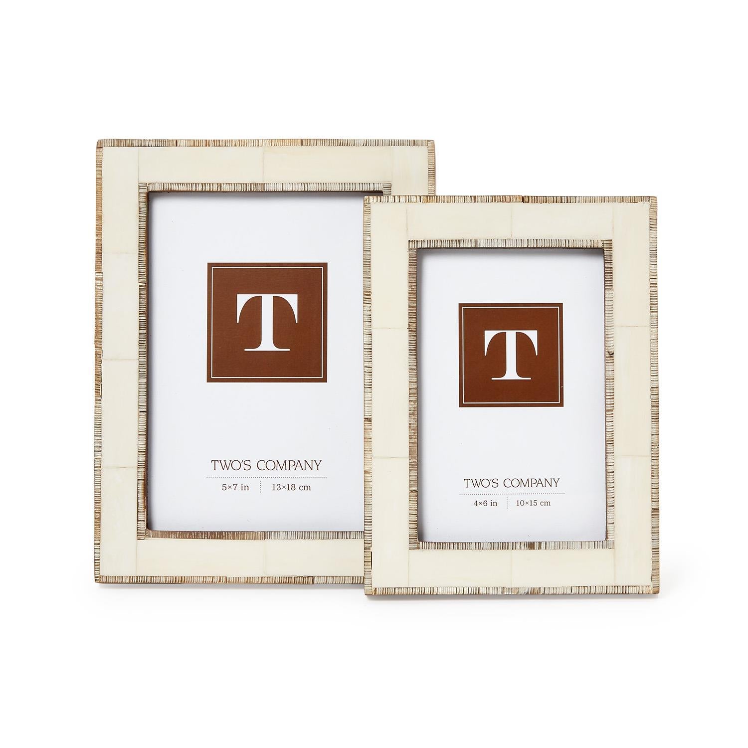 Chiseled Horn Photo Frames (Set of 2)