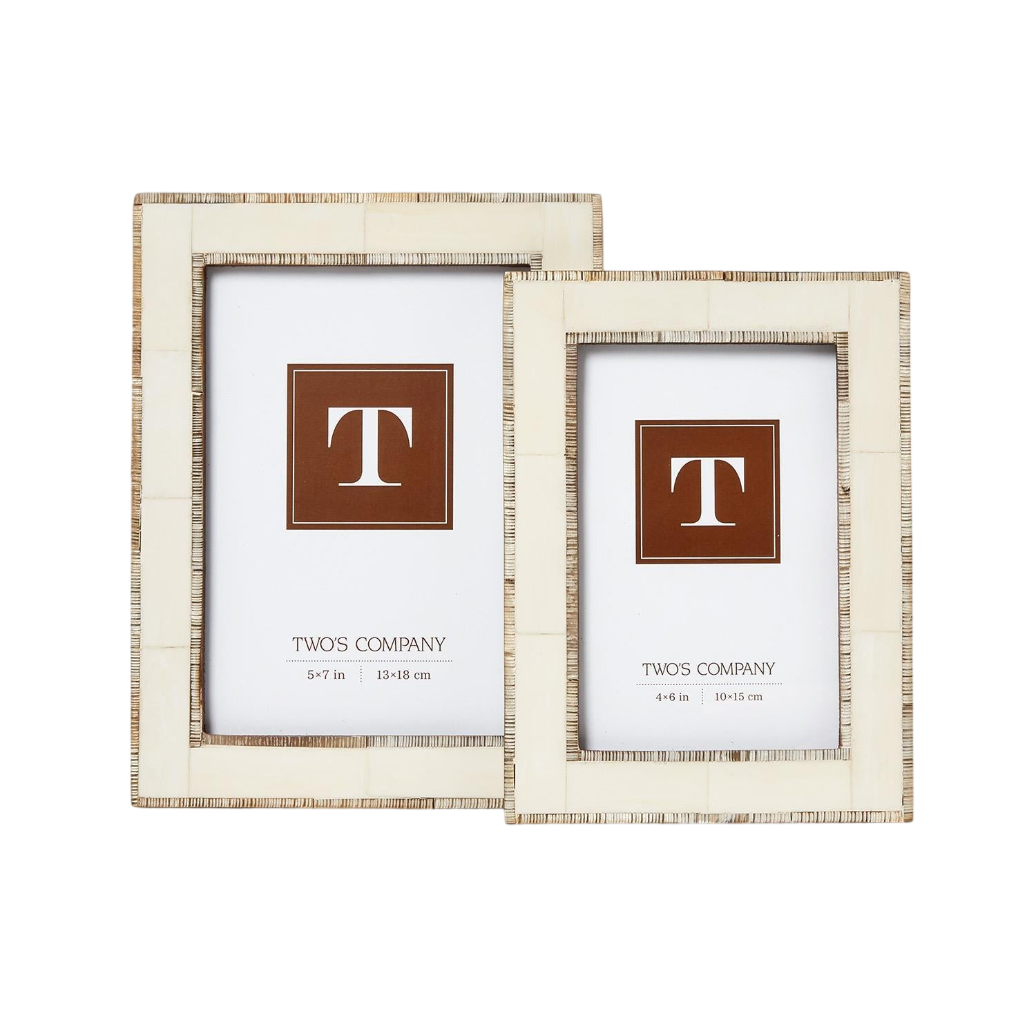 Chiseled Horn Photo Frames (Set of 2)