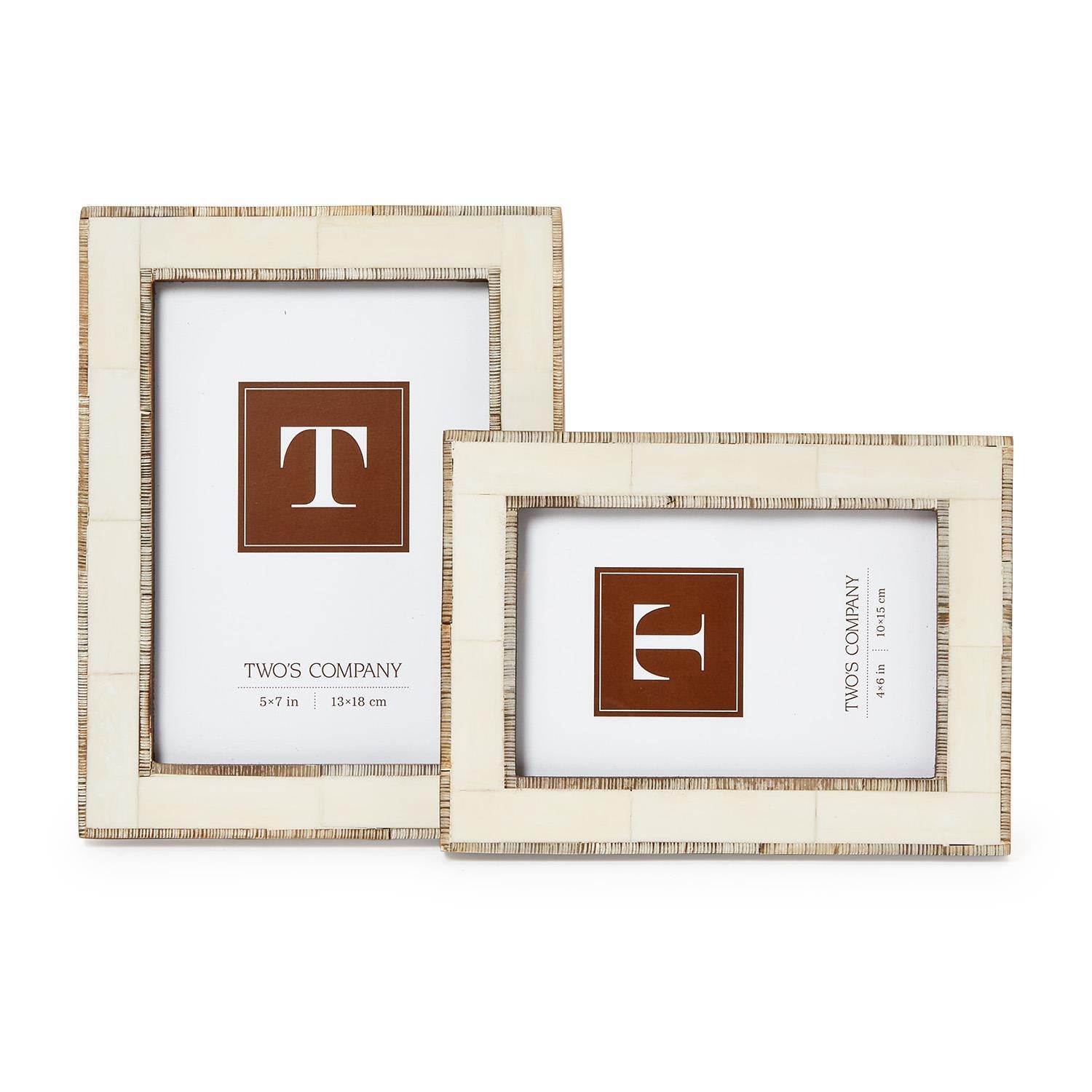 Chiseled Horn Photo Frames (Set of 2)