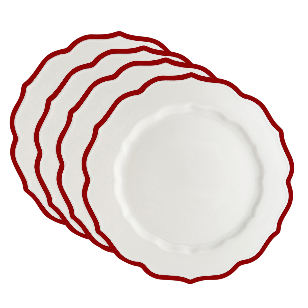 Stella Scalloped Crimson Dinner Plate