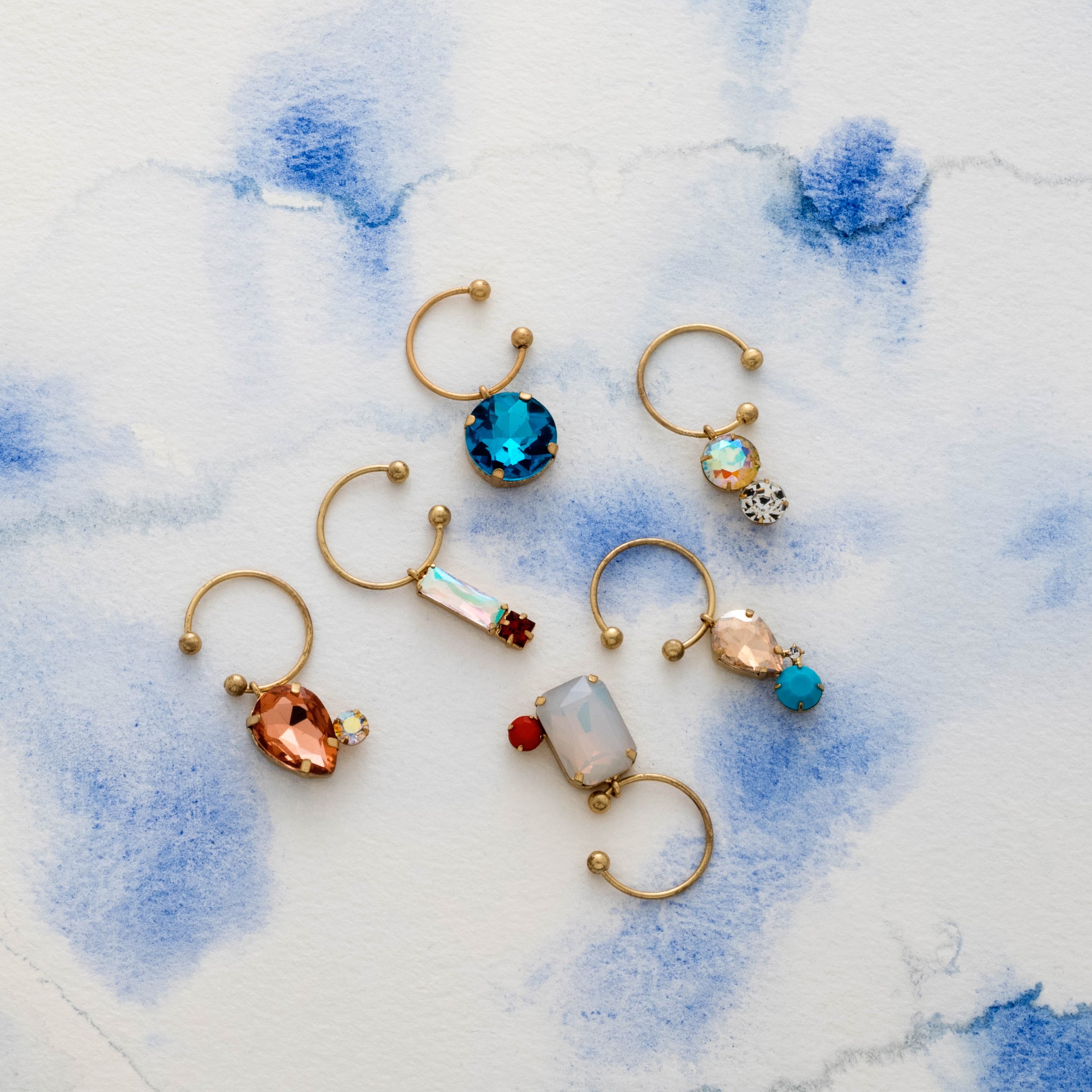 Jeweled Wine Charms - Pastels