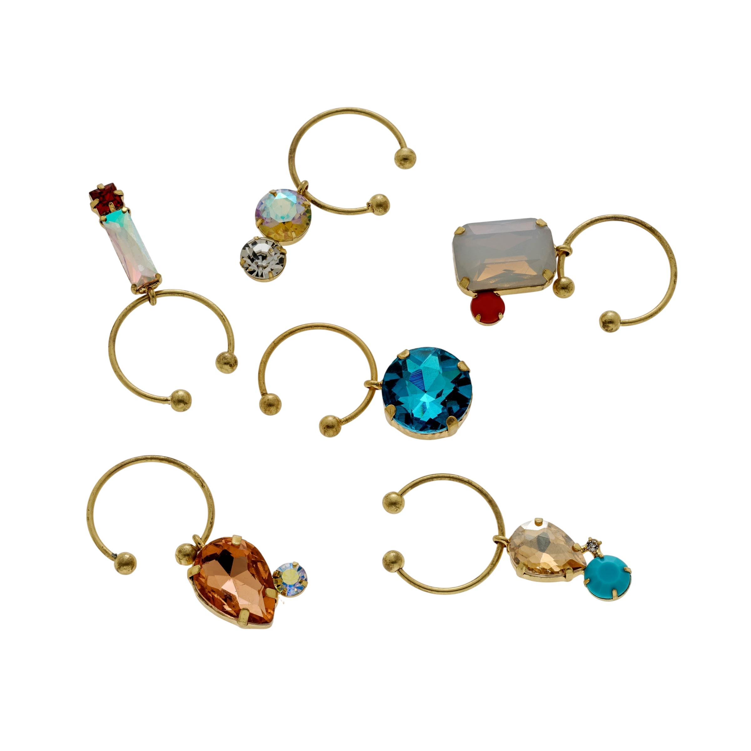 Jeweled Wine Charms - Pastels