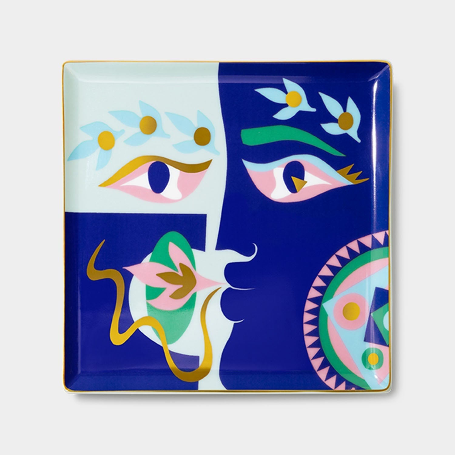 OCTAEVO Claire Johnson Ceramic Tray - Blue