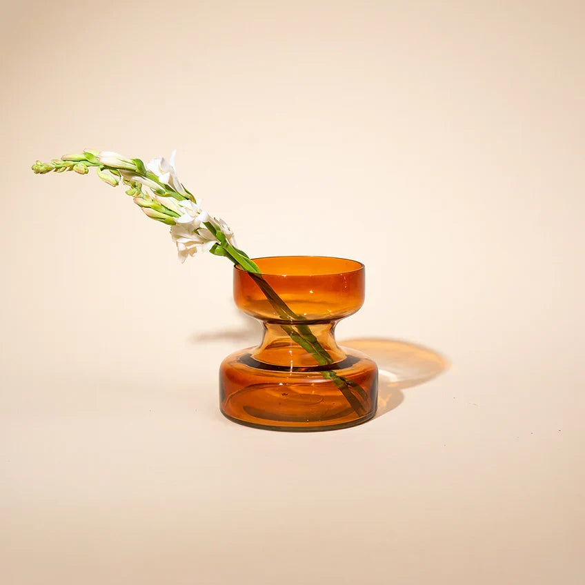 Slate Brown Vase | Handcrafted Glass | 5.90 x 5.90 x 5.51 in (Set of 2)