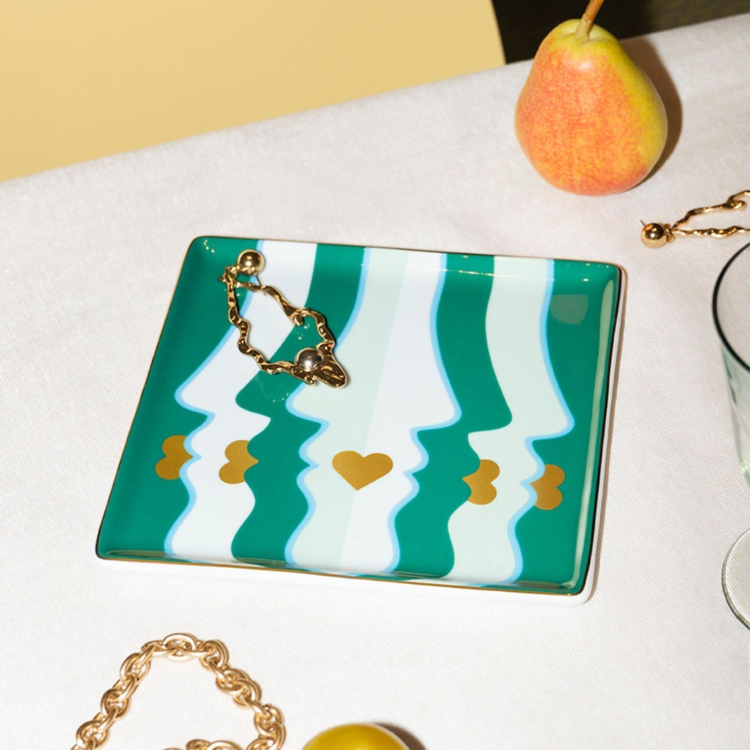 OCTAEVO Beso Ceramic Tray - Green