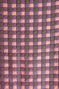 Purple & Blue Checkered Reversible Sujani Quilt