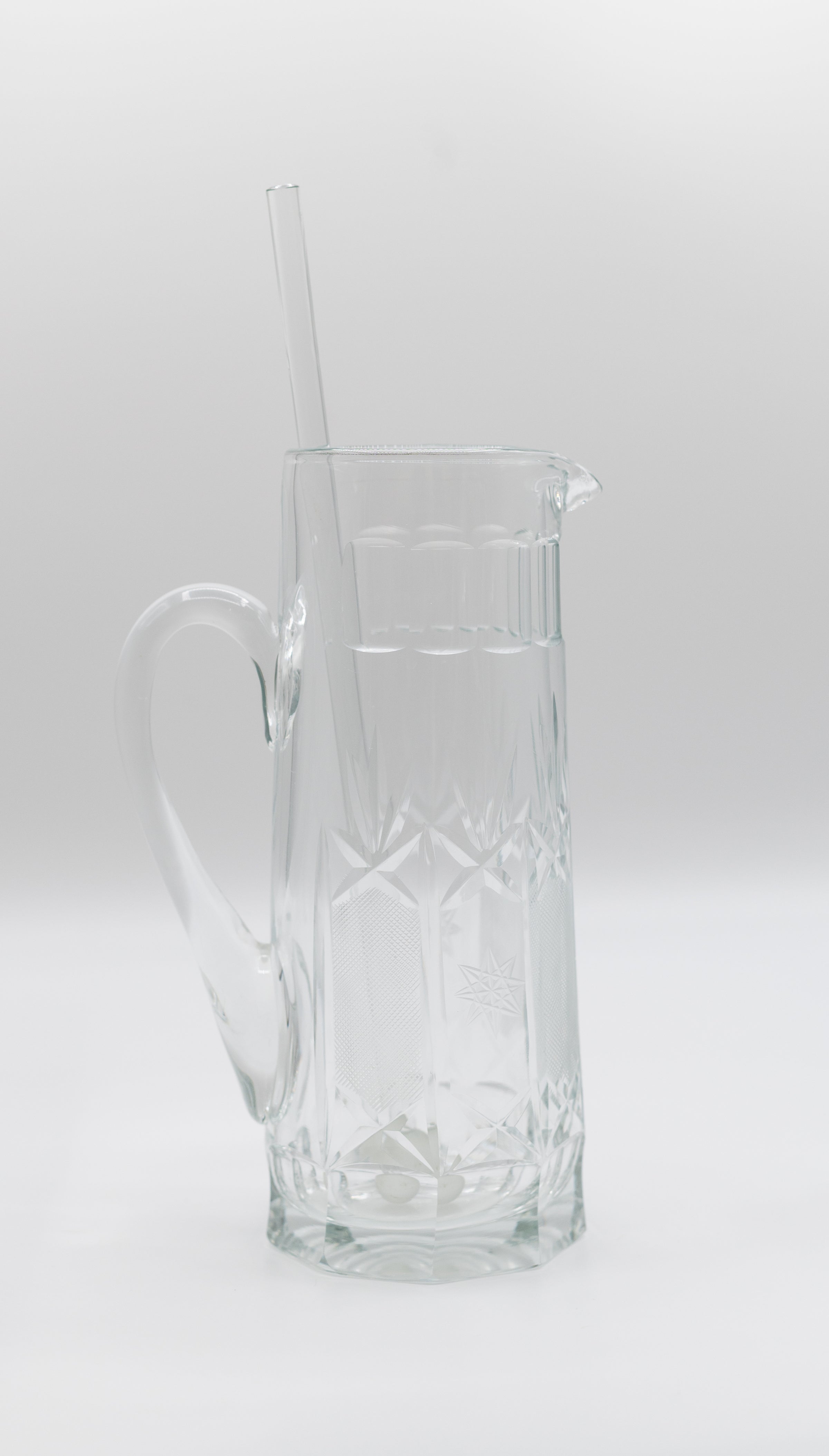 Vintage Crystal Pitcher with Stirrer