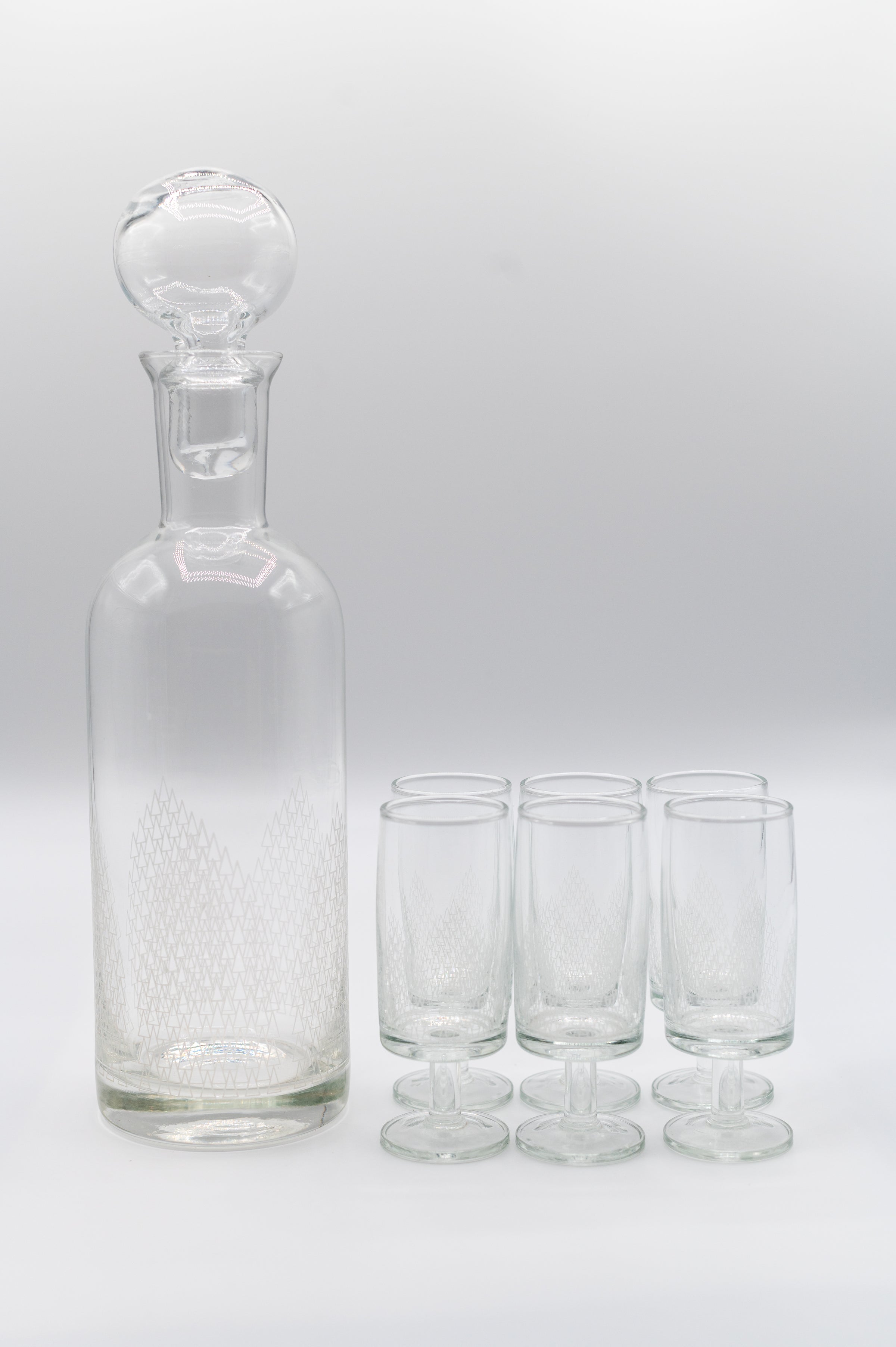 Vintage Decanter Set with Glasses