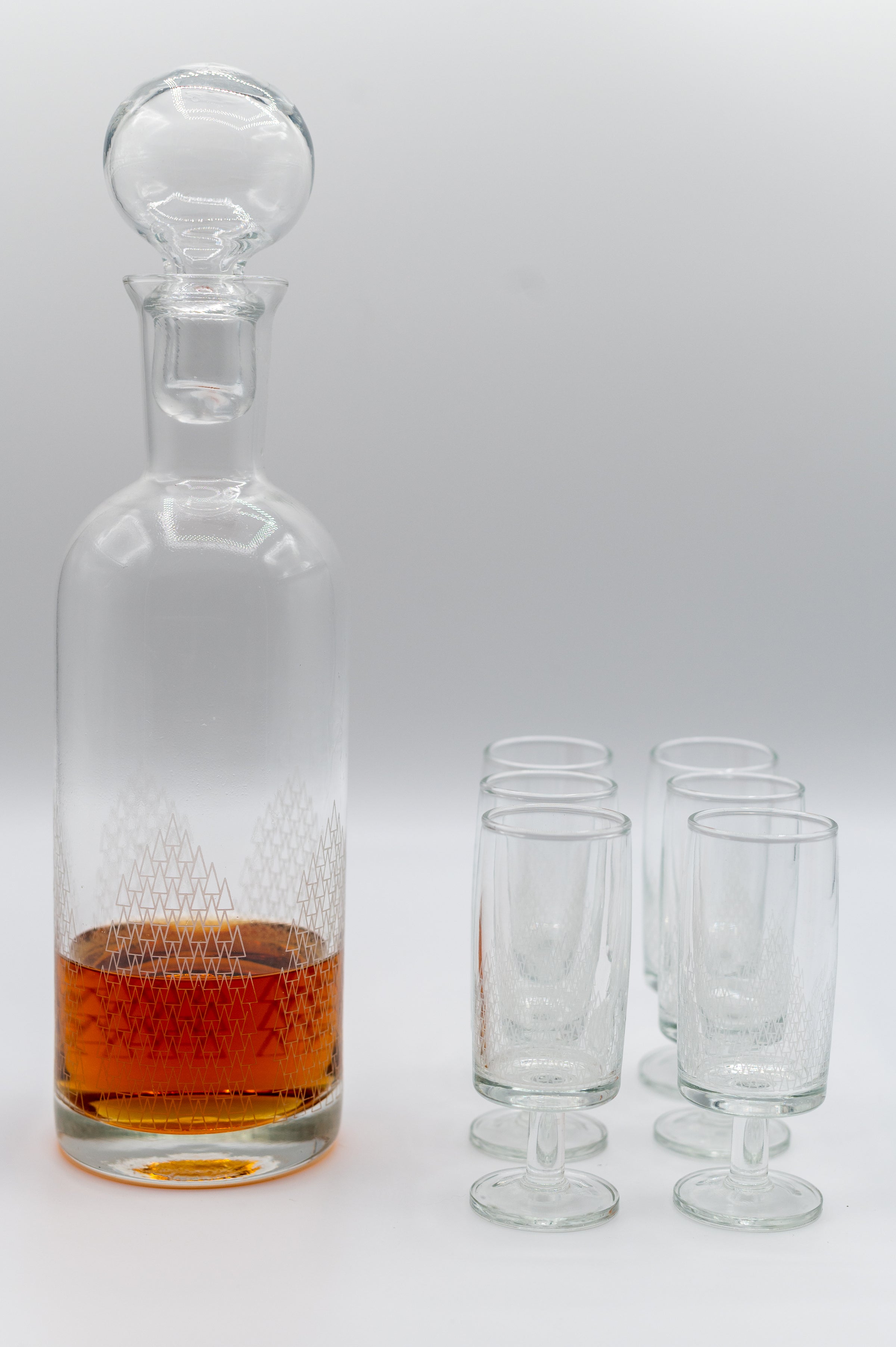 Vintage Decanter Set with Glasses