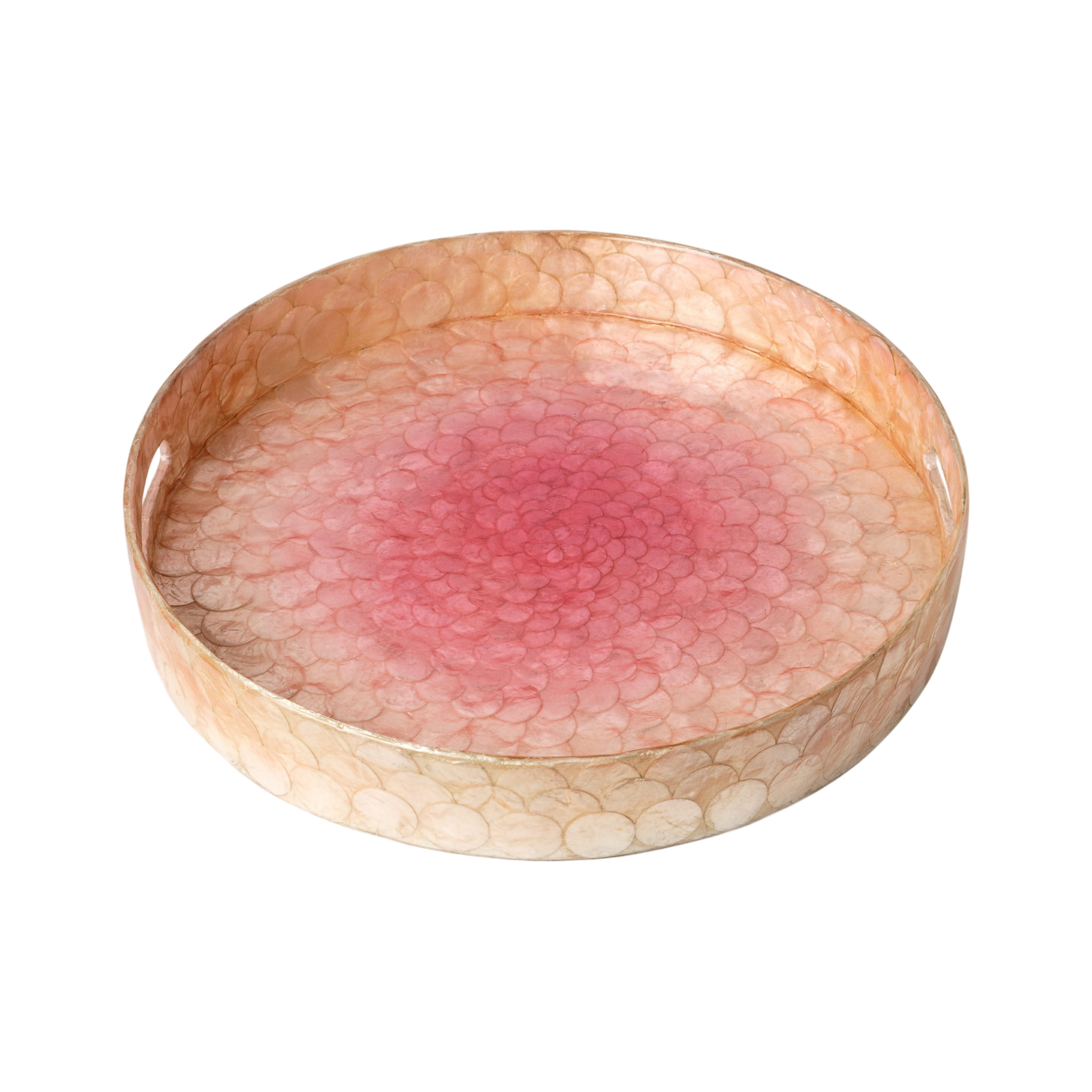 Large Ombre Capiz Tray - Pink