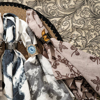 Damask Print Tablecloth - Black