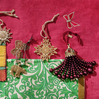 Baguette Snowflake Hanging Ornament - Gold