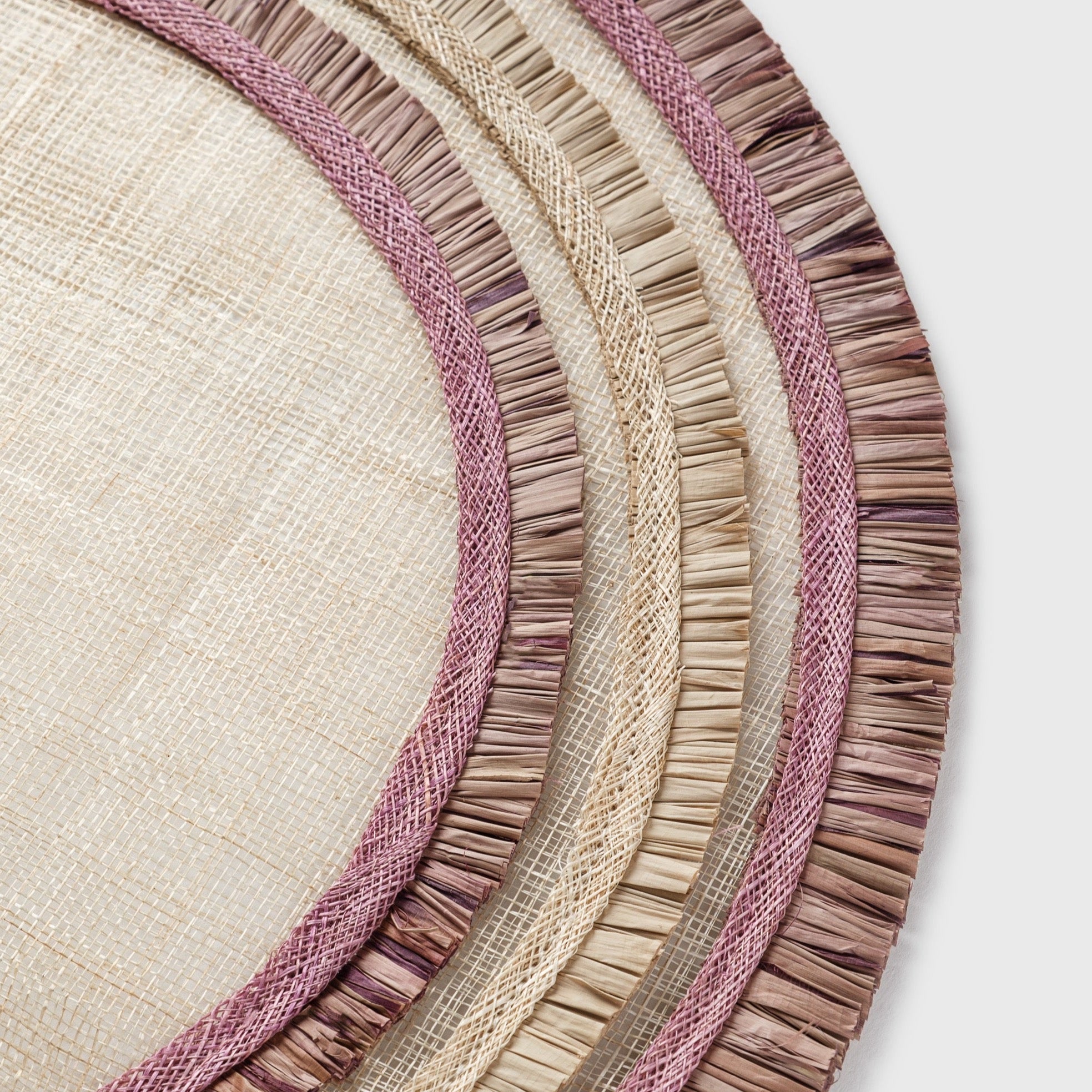 Ruffle Edge Straw Placemats - Lilac (Set of 4)