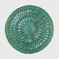 Loopy Straw Placemats - Emerald (Set of 4)