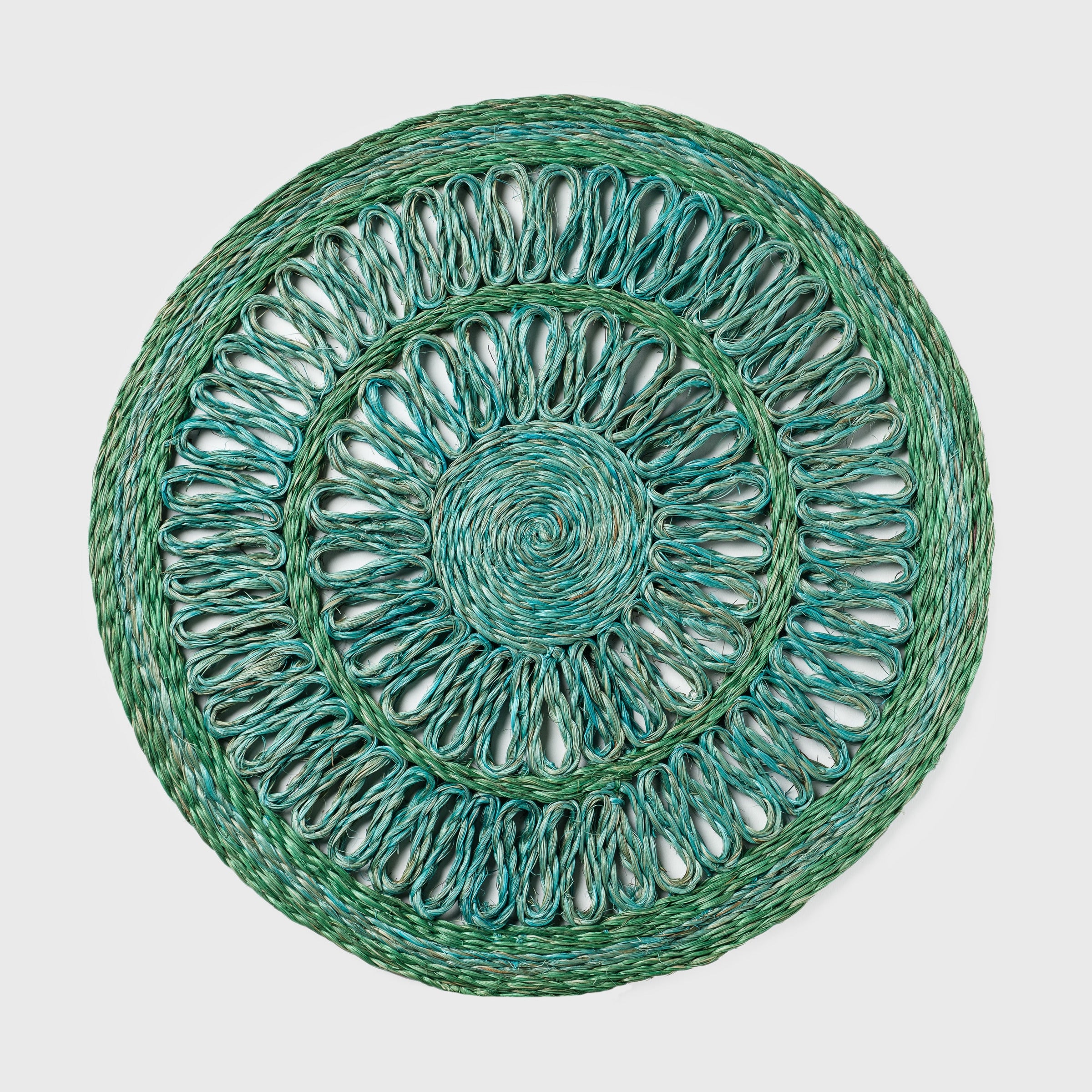 Loopy Straw Placemats - Emerald (Set of 4)