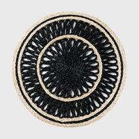 Loopy Straw Placemats - Black (Set of 4)