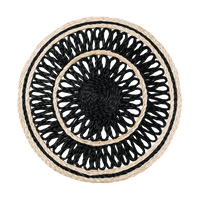 Loopy Straw Placemats - Black (Set of 4)