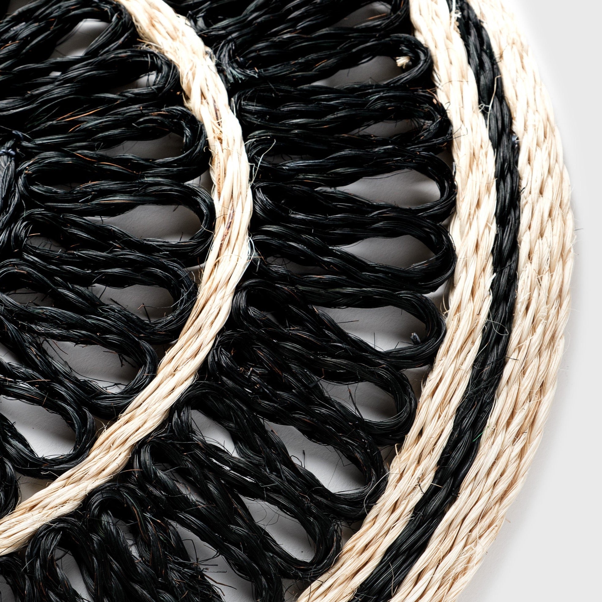 Loopy Straw Placemats - Black (Set of 4)