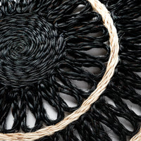 Loopy Straw Placemats - Black (Set of 4)