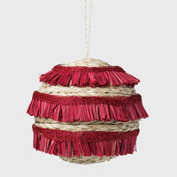 Ruffle Straw Balls - Red (Set of 4)