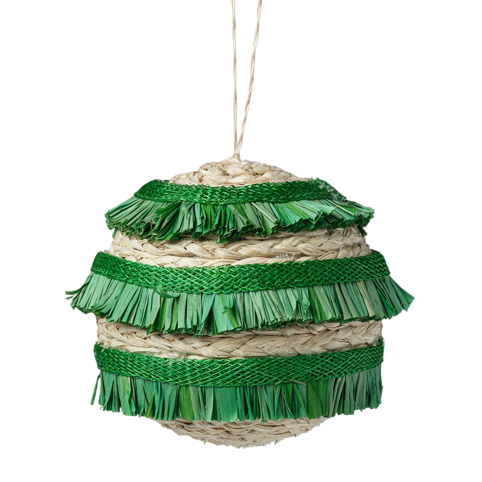 Ruffle Straw Balls - Green (Set of 4)