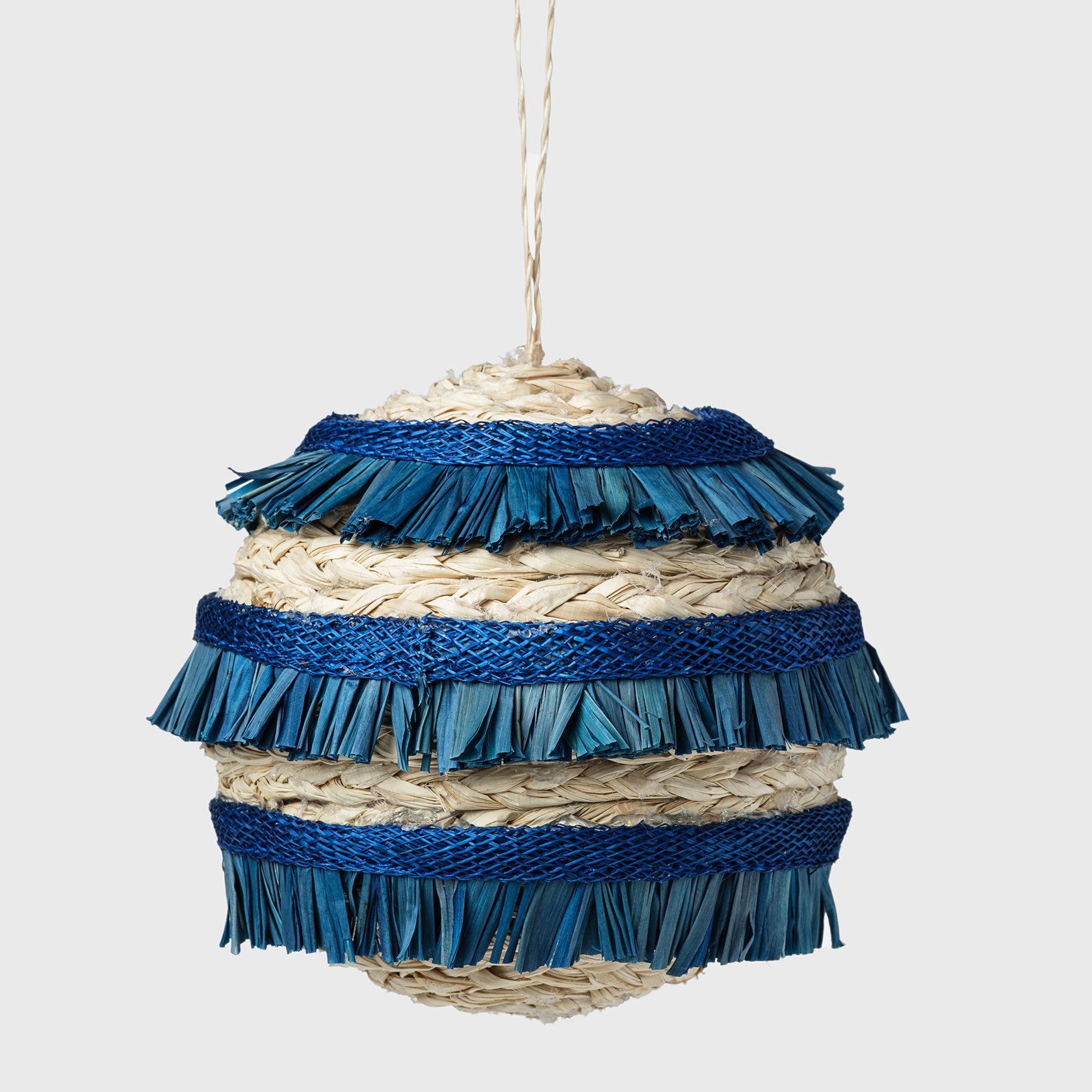 Ruffle Straw Balls - Blue (Set of 4)